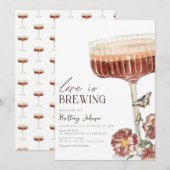 Invitation Elégante Fête des mariées Espresso Martini (Devant / Derrière)