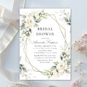 Invitation Elégante Fête des mariées Eucalyptus aux Roses Bla