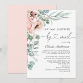 Invitation Elégante Fête des mariées Eucalyptus Du Pavot Par  (Devant / Derrière)