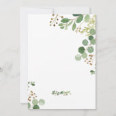 Invitation Elégante Fête des mariées Eucalyptus verdoyante (Dos)