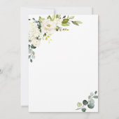 Invitation Elégante Fête des mariées Eucalyptus White Roses (Dos)