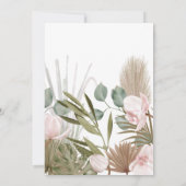 Invitation Elégante Fête des mariées Feuille à sec Boho Orchi (Dos)