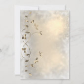 Invitation Élégante Fête des mariées Feuille chic or (Dos)