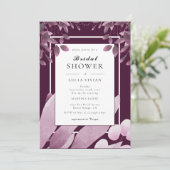 Invitation Élégante Fête des mariées Feuille de Bourgogne (Debout devant)