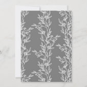 Invitation Elégante Fête des mariées Feuille gris et blanc (Dos)