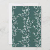 Invitation Elégante Fête des mariées Feuille verte et blanche (Dos)