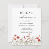Invitation Élégante Fête des mariées Fleur sauvage (Devant)