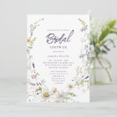 Invitation Élégante Fête des mariées Fleur sauvage (Debout devant)
