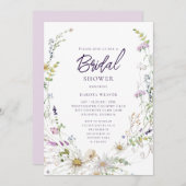 Invitation Élégante Fête des mariées Fleur sauvage (Devant / Derrière)