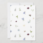 Invitation Elégante Fête des mariées Fleur sauvage bleu Dusty (Dos)