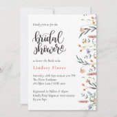 Invitation Élégante Fête des mariées Fleur sauvage de prairie (Devant)