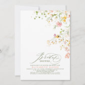 Invitation Élégante Fête des mariées Fleur sauvage de prairie (Devant)