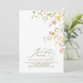Invitation Élégante Fête des mariées Fleur sauvage de prairie (Debout devant)
