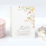 Invitation Élégante Fête des mariées Fleur sauvage de prairie<br><div class="desc">Le joli bouquet de fleurs sauvages romantiques fera la fête de la mariée avec ces invitations chères. Les couleurs pastel douces sont parfaites pour n'importe quel mariage du printemps ou de l'été et peuvent fonctionner pour n'importe quelle future mariée qui aime le plein air ! Ces magnifiques invitations inspirées de...</div>
