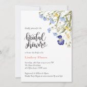 Invitation Élégante Fête des mariées Fleur sauvage de prairie (Devant)