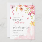 Invitation Élégante Fête des mariées Fleur sauvage de prairie (Devant)