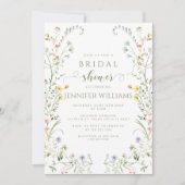 Invitation Élégante Fête des mariées Fleur sauvage Fleur de p (Devant)