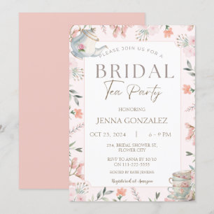 Invitation Elégante Fête des mariées Fleur sauvage Floral Tea