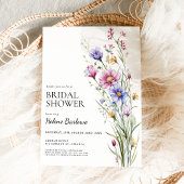 Invitation Élégante Fête des mariées Fleur sauvage Florale mo