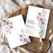 Invitation Élégante Fête des mariées Fleur sauvage Florale mo