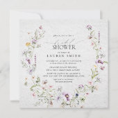 Invitation Élégante Fête des mariées Fleur sauvage Lavender (Devant)