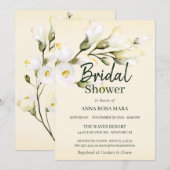 Invitation *~* Elégante Fête des mariées fleurie Rose de plag (Devant / Derrière)