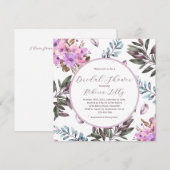 Invitation Élégante Fête des mariées florale (Devant / Derrière)