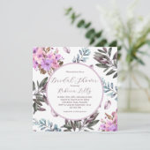 Invitation Élégante Fête des mariées florale (Debout devant)