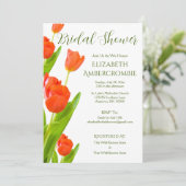 Invitation Élégante Fête des mariées florale (Debout devant)