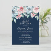Invitation Élégante Fête des mariées florale (Debout devant)