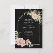 Invitation Élégante Fête des mariées florale (Devant)