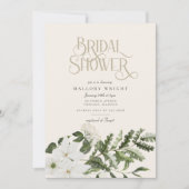 Invitation Elégante Fête des mariées Florale Blanche (Devant)