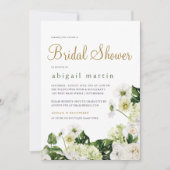 Invitation Elégante Fête des mariées Florale Blanche (Devant)