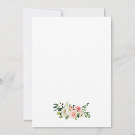 Invitation Élégante Fête des mariées florale blanche rose (Dos)