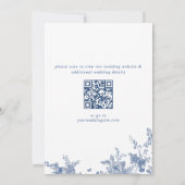 Invitation Elégante FÊTE DES MARIÉES Florale Bleue Victorienn (Dos)