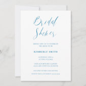 Invitation Elégante Fête des mariées Florale Bleue William Mo (Devant)