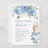 Invitation Elégante Fête des mariées Florale Blue Hydrangea (Devant)