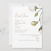 Invitation Élégante Fête des mariées florale Blush (Devant)