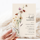 Invitation Elégante Fête des mariées florale Boho