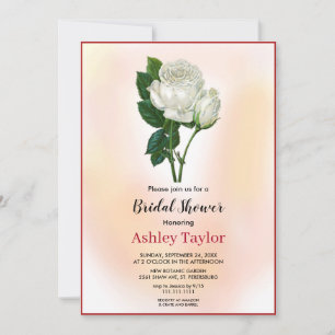 Invitation Elégante Fête des mariées florale boho rose roux