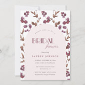 Invitation Elégante Fête des mariées florale bourguignonne (Devant)