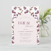 Invitation Elégante Fête des mariées florale bourguignonne (Debout devant)