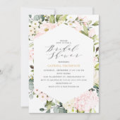Invitation Élégante Fête des mariées florale brillante géomét (Devant)