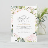 Invitation Élégante Fête des mariées florale brillante géomét (Debout devant)