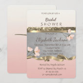 Invitation Élégante Fête des mariées florale chic (Devant / Derrière)