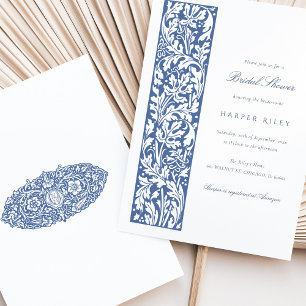 Invitation Elégante Fête des mariées Florale Crème d'olive