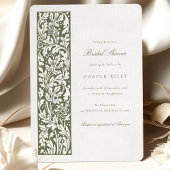 Invitation Elégante Fête des mariées Florale Crème d'olive