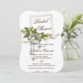 Invitation Elégante Fête des mariées florale de Boho (Debout devant)