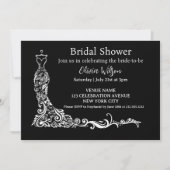 Invitation Elégante Fête des mariées florale de Boho noir (Devant)