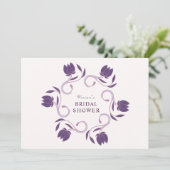 Invitation Elégante Fête des mariées florale de couleur pâle (Debout devant)
